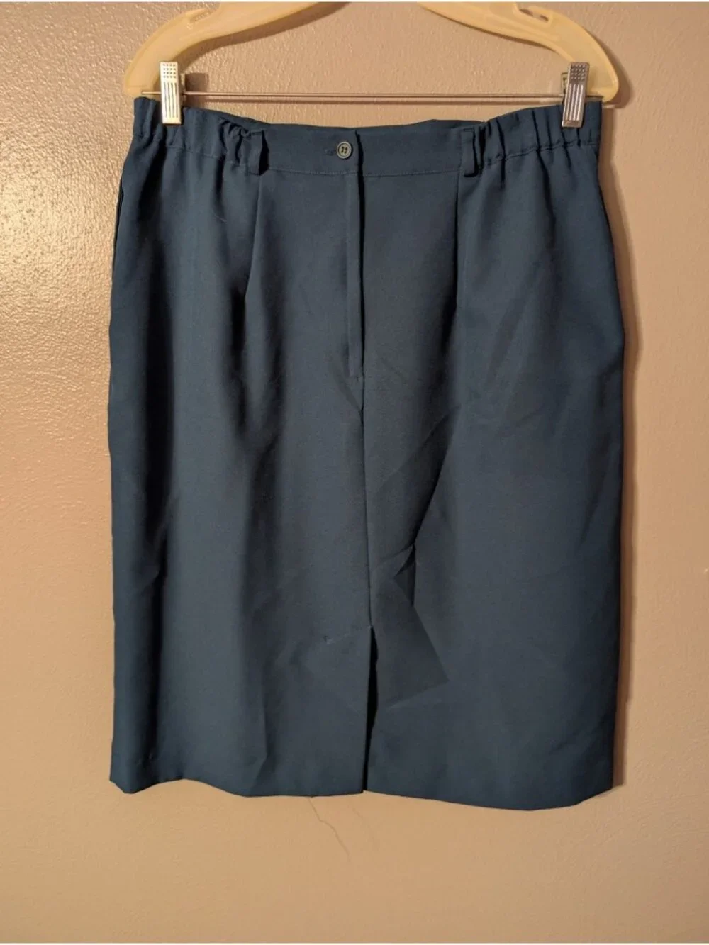 Liz Baker Essentials Skirt Womens 16 Teal Blue Green Midi Pencil Career Vintage